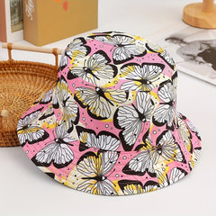 Children's Butterfly Print Sunshade Bucket Hat for Outdoor Travel