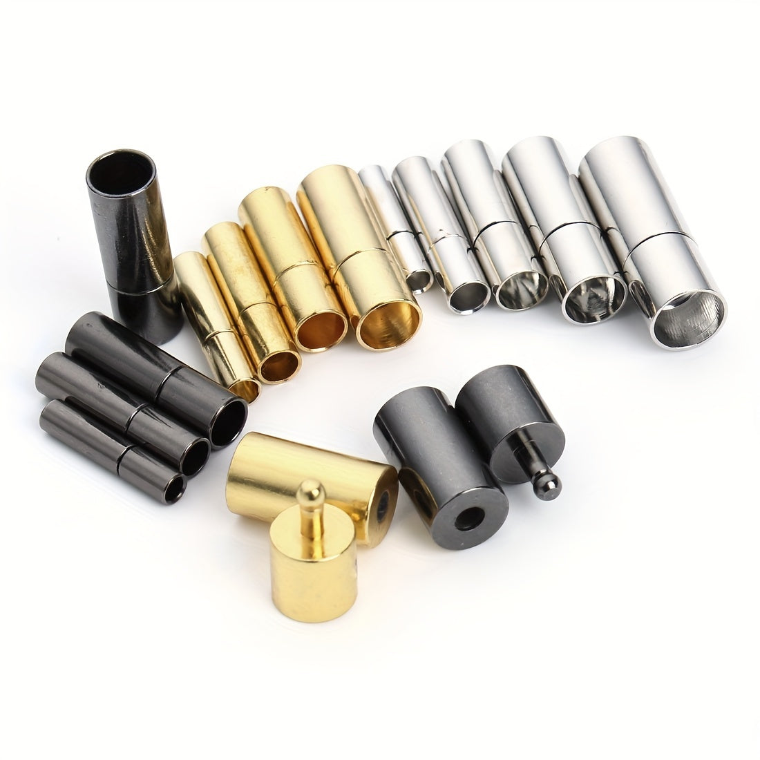 10 Pairs Strong Bayonet Push Clasps for 2-3mm Round Leather Cord