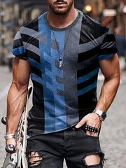Men's Vintage Printed Sports T-shirt Casual Round Neck Tee Shirt
