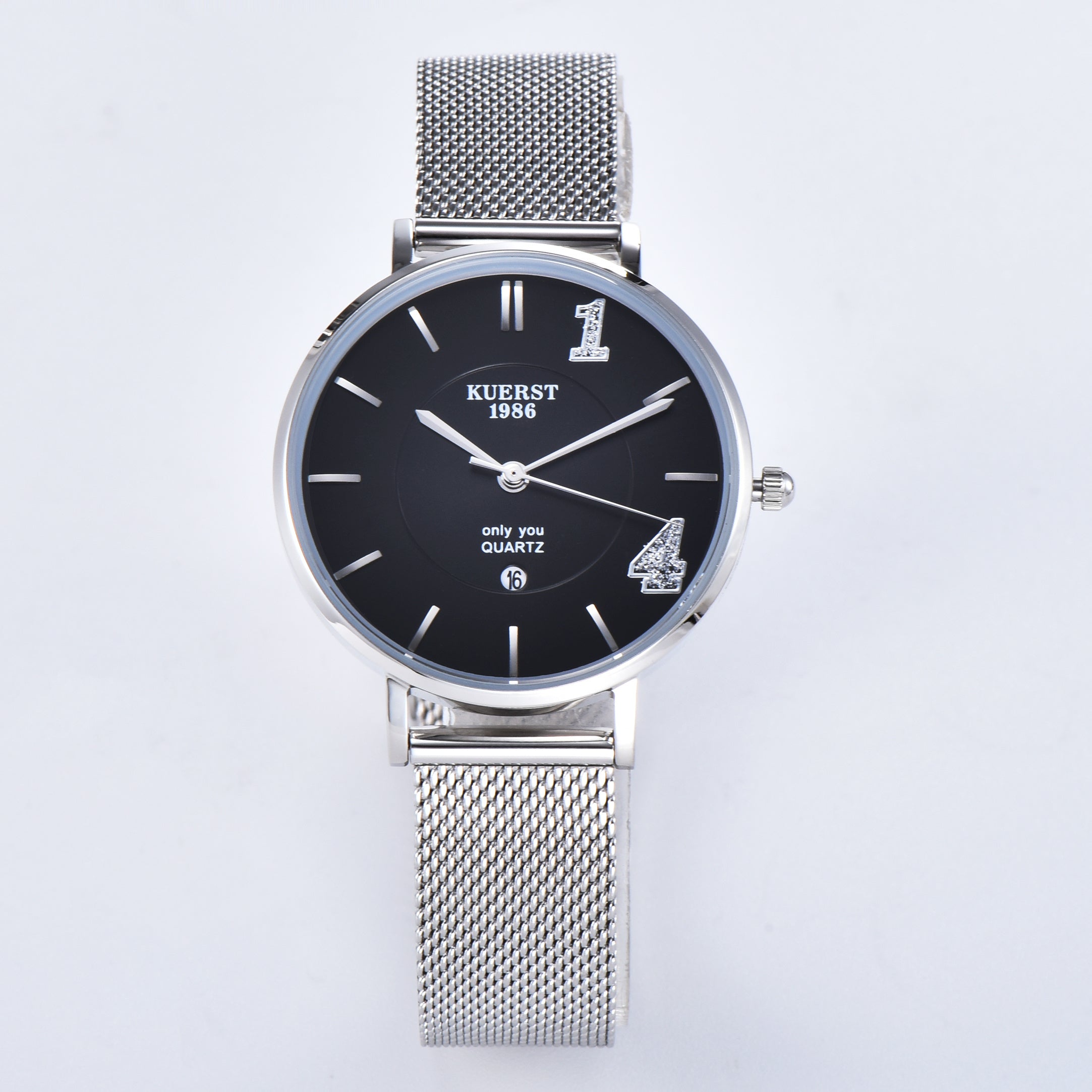 KUERST Teen s Watch Couple Mesh Strap Quartz Watch With Calendar