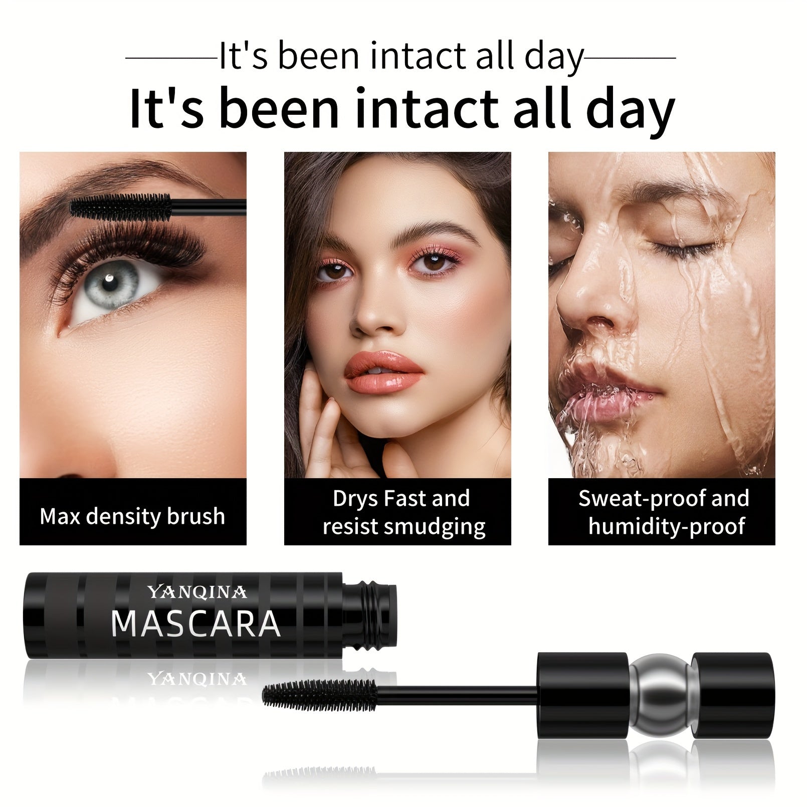 Waterproof Volumizing Mascara Long Lasting SmudgeProof Curly Holding Eyelashes