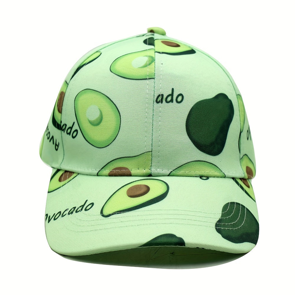Adjustable Avocado Pattern Sunshade Baseball Cap for Sport