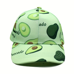 Adjustable Avocado Pattern Sunshade Baseball Cap for Sport