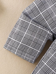 Baby Boy Plaid Suit Jacket & Bow & Shirt & Trousers Set