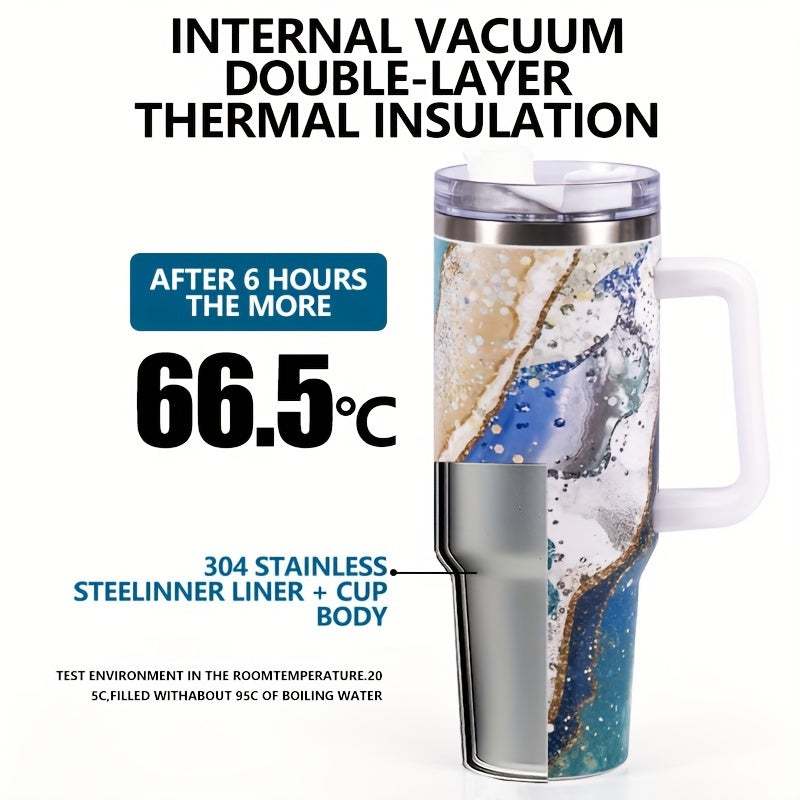 Colorful Ice Tumbler with Straw and Handle for Outdoor Activities