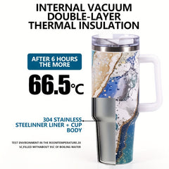 Colorful Ice Tumbler with Straw and Handle for Outdoor Activities