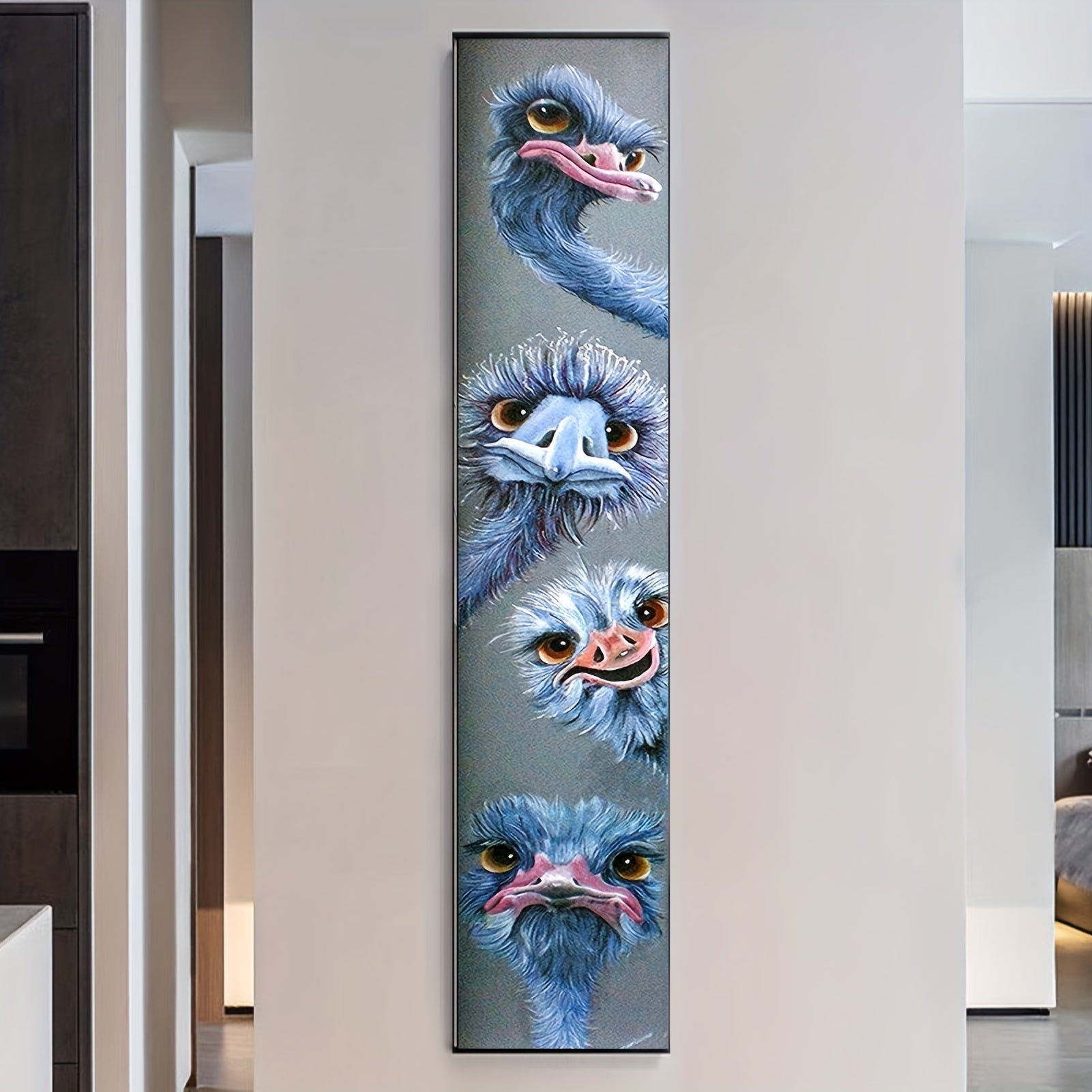 Large Ostrich Animal Diamond Painting Kit - Full Round Diamond