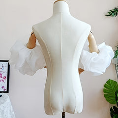 Ruffled Bubble Sleeves Bridal Wedding Dress Accessories 1 Pair