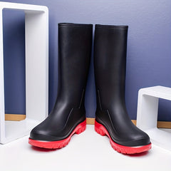 Men High Top Rain Boots Wear resistant Waterproof Non slip Galoshes