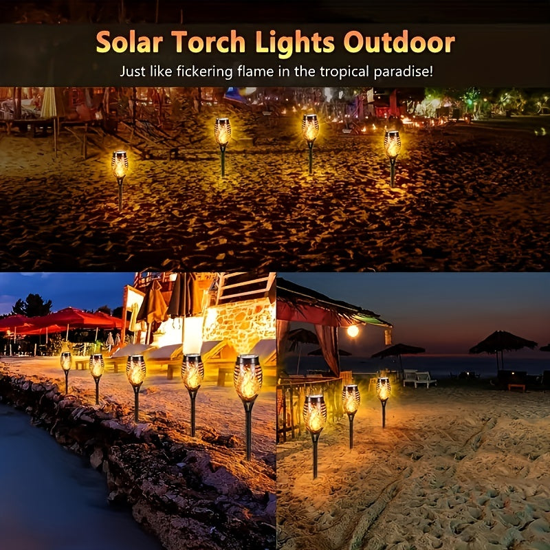 Solar Flame Lights Outdoor 12LEDs Waterproof Landscape Plug-In Lawn Light