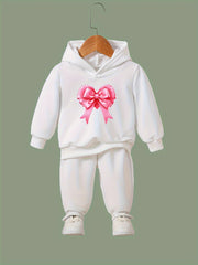 OERYUI Girls Boys 2pcs Bow Print Activewear Set For Spring Fall