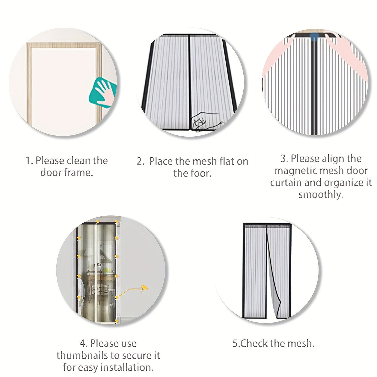 Magnetic Screen Door 38 x 83 - Keep Bugs Out, Pets & Kids In