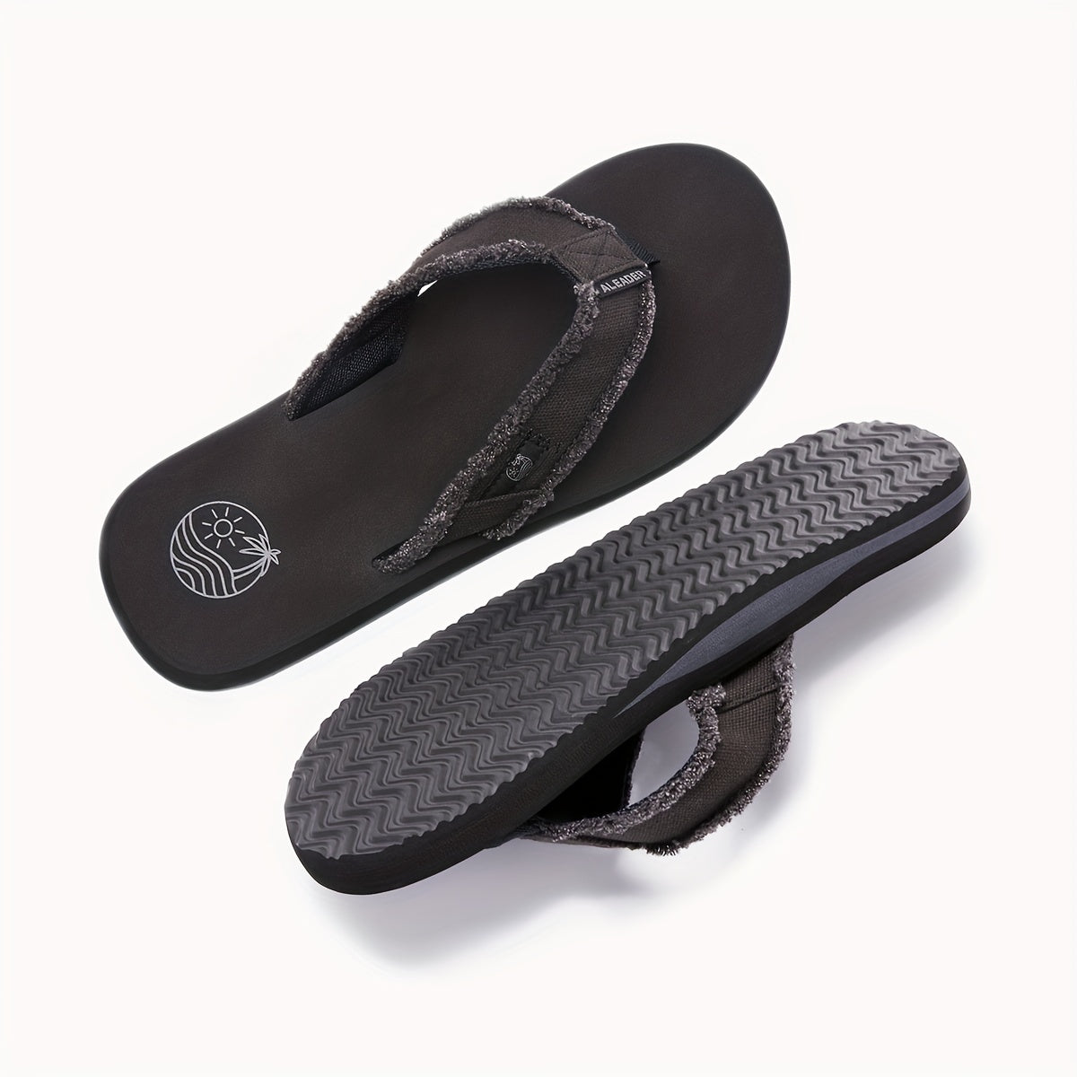 Men's Classic Solid Flip Flops Durable Non Slip Outdoor Hiking Sandals