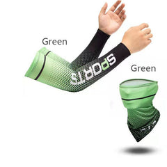 Sun Protective Arm Sleeves and Face Mask Set for Outdoor Sports and Running