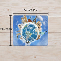 Printed Washable Mouse Pad for Office Laptops - Non-slip Rubber Base