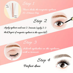 3 Pairs Magnetic Eyeliner & Magnetic Eyelashes Kit Natural Long Lasting