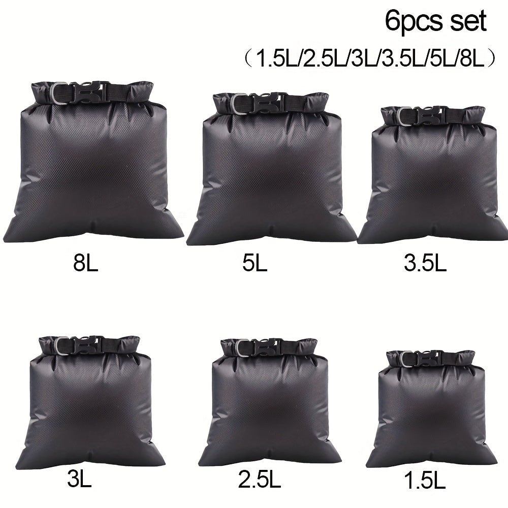 6Pcs Waterproof Bag Set for Drifting Boating Kayaking & Beach