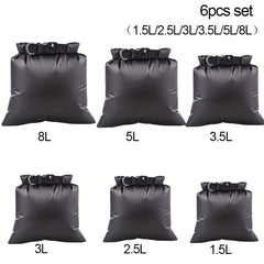 6Pcs Waterproof Bag Set for Drifting Boating Kayaking & Beach