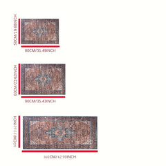 Boho Style Velvet Bath Rug - Vintage Persian Print