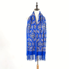 Cashmere Embroided Scarf Long Warm Tassel Shawl
