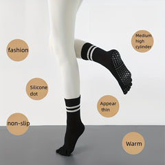 Professional Yoga Socks Anti slip Grips Breathable Stripe Sports Socks