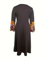 Colorblock Tribal Print Maxi Dress