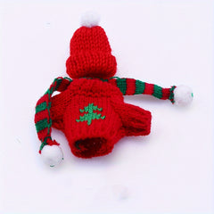 Mini Knitted Doll Clothes Set Plush Toy Sweater Hat Scarf Decoration