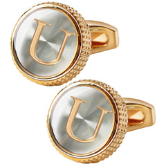 Men's Golden Letter Cufflinks Business Casual