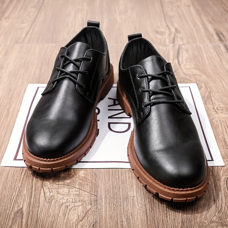 Men's Preppy Style Derby Shoes Lace up Front Business Formal