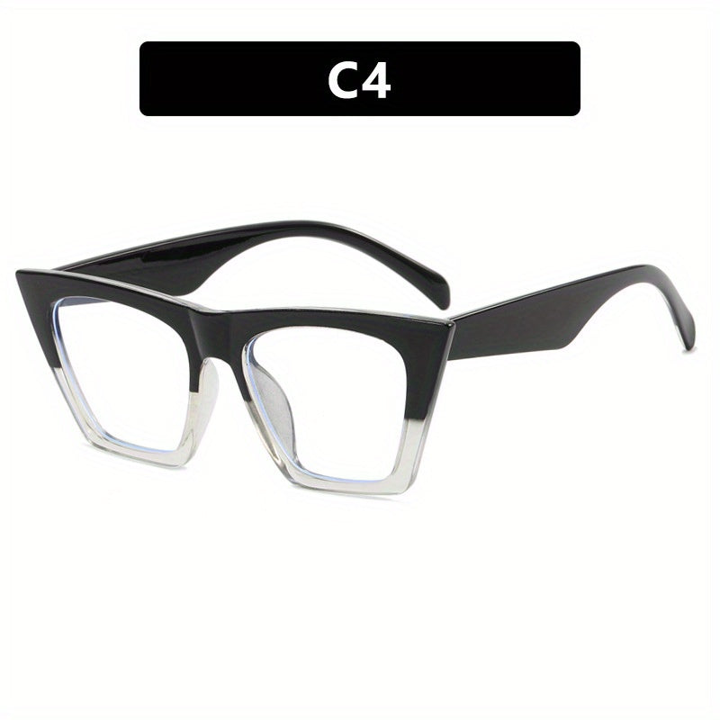 Y2K Style Clear Lens Glasses Tortoiseshell Frame Anti Light Reading