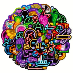 Neon Graffiti Sticker Pack - Waterproof Fun Stickers