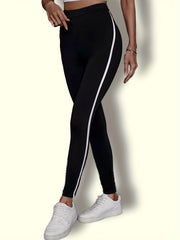 Contrast Trim Skinny Leggings Casual Every Stretchy Leggings Women's Clothing