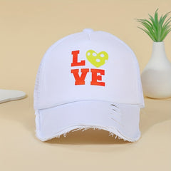 Distressed Denim Baseball Cap for Men Women