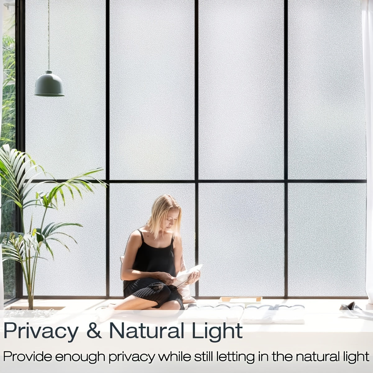 PMMJ Frosted Glass Window Privacy Film Sunshade Tinting Film