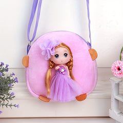 Kids Doll Decor Crossbody Bag with Wide Strap