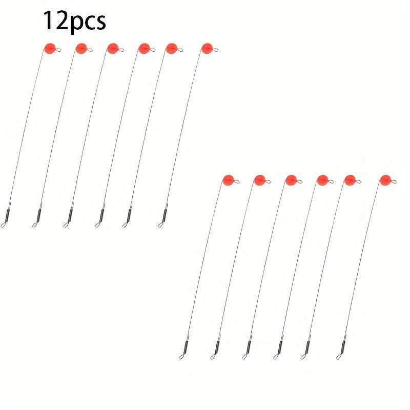 Ice Fishing Red Spring Bobber Stops Stainless Steel Wire Beads