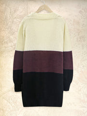 Colorblock Twist Textured Pocket Knitted Cardigan Outwear