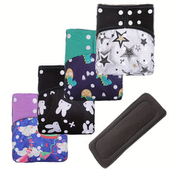 1pc Reusable Adjustable Washable Diaper + Bamboo Charcoal Insert