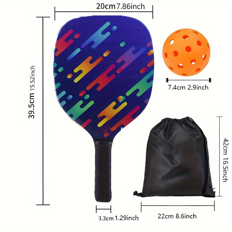 Wooden Pickleball Paddles Set with 2 Rackets, 4 Balls, and Bag