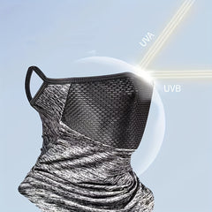 Summer Ice Silk Sun Protection Riding Ear Mask Mesh Breathable Sports Dustproof