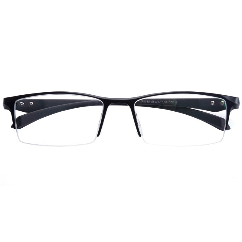 ZanyLen Men's Half Frame Anti Light Glasses with Case