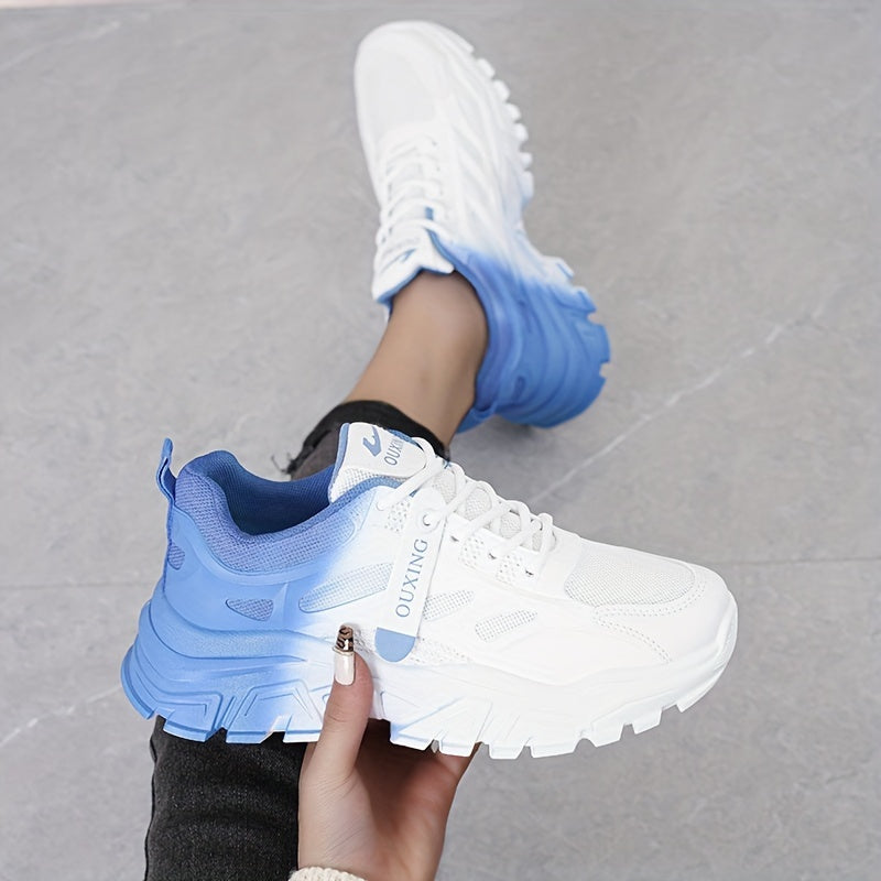 Women's Ombre Chunky Sneakers Lace-up Shoes