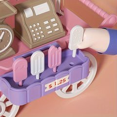 Dollhouse Toy Bakery Cart with Auto Bread Dispenser - Creative Toy