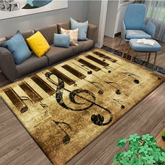 Retro Music Note Area Rug Non Slip Floor Mat Door Mats Carpet