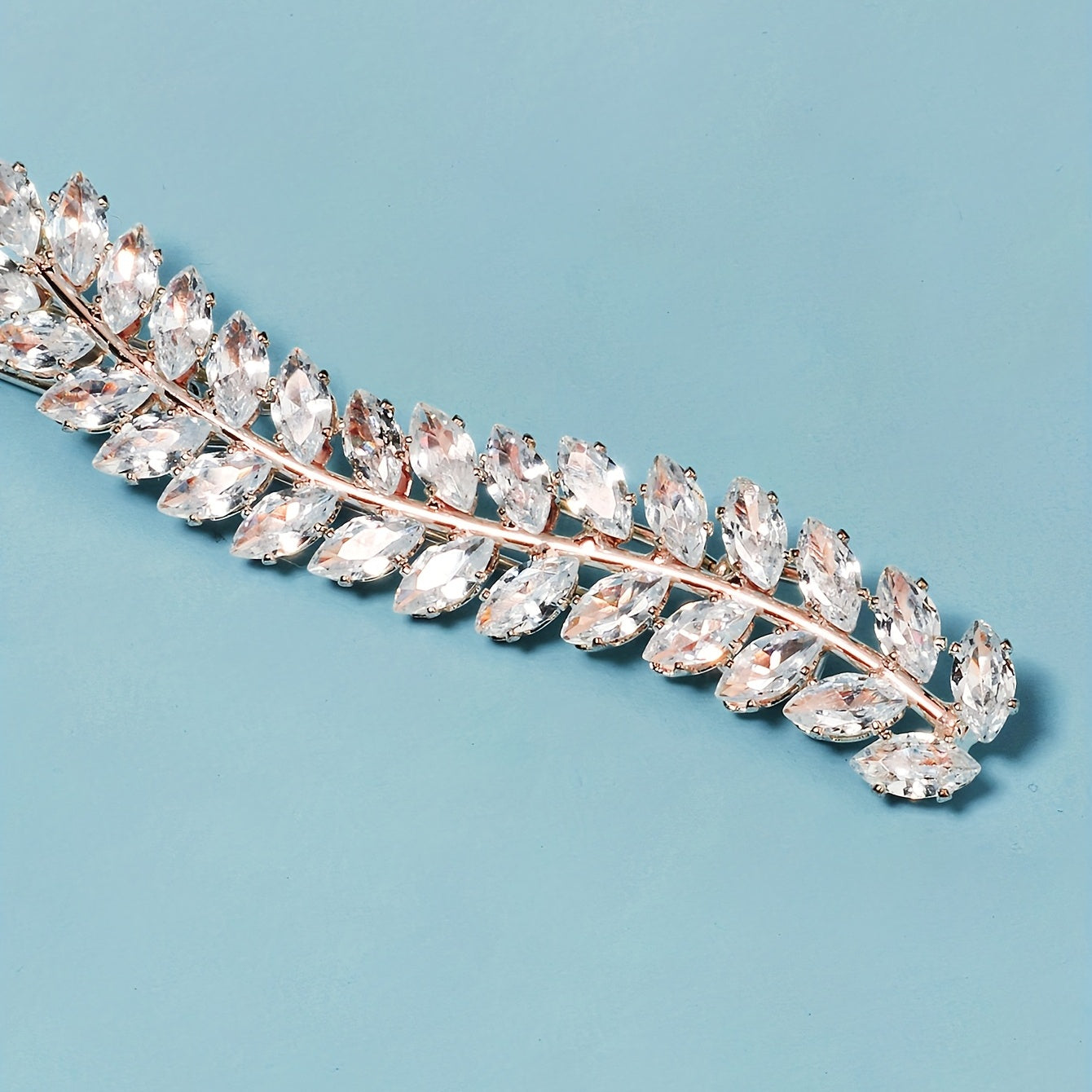 Zircon Leaf Hair Clip Side Clip Head Jewelry for Women Girls