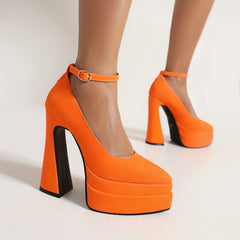Women's Block Heel Pointed Toe Pumps