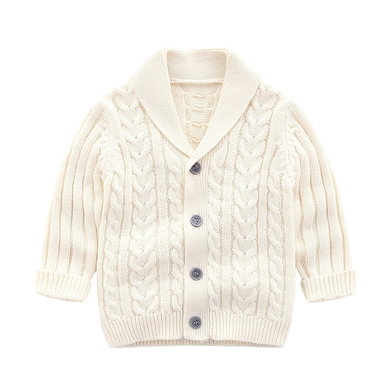 Kids Cable Knit V Neck Cardigan Winter Outwear