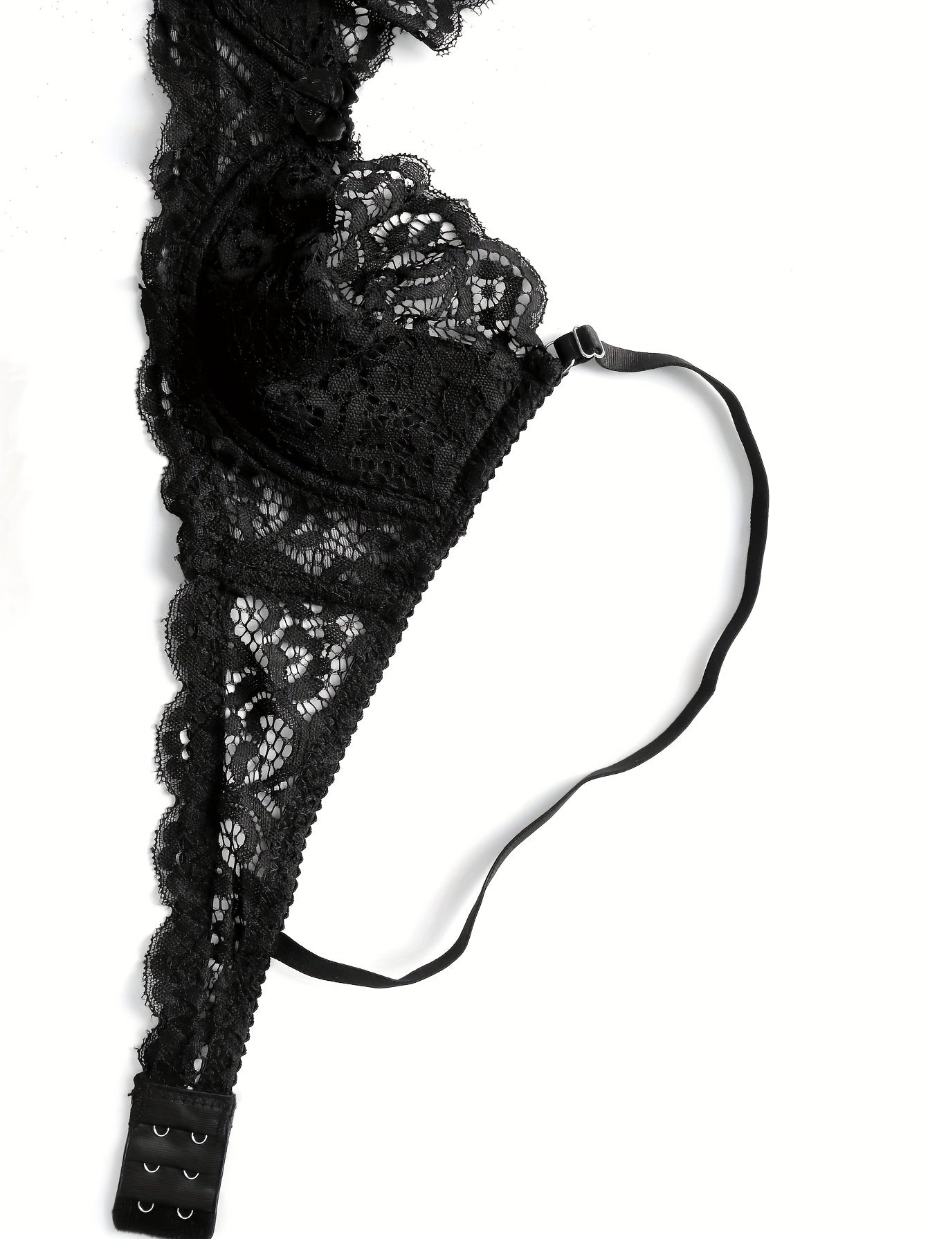 Lace Push Up Bra Scallop Trim Comfy & Breathable Women's Lingerie