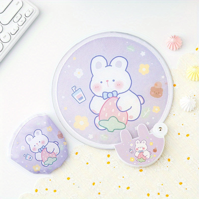 Portable Small Fan Cartoon Folding Mini Round Fan