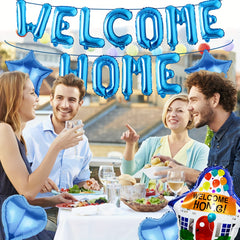 18pcs Welcome Home Decorations Banner Balloons House Balloons Foil Balloons